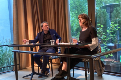 Thomas Meyer und Astrid Deuber-Mankowsky im Jüdischen Salon